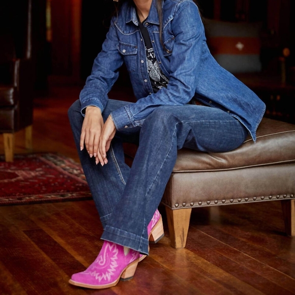 Ariat Pink Suede Ankle Booties - Picture 8 of 9